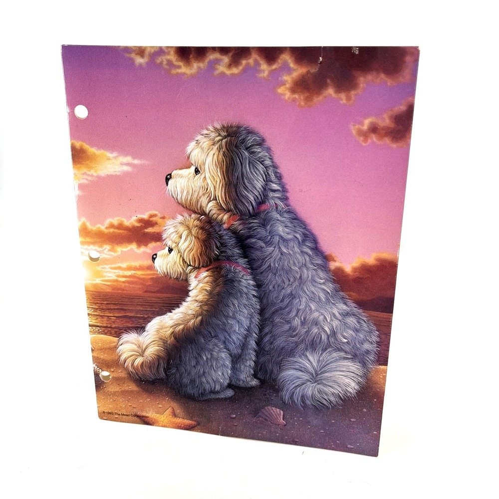 Vintage Mead Nature‎ Pals Dogs Portfolios Binder Folder 1993 Trapper Keeper 90s